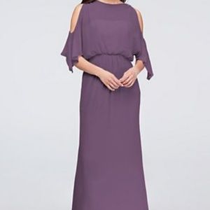 Long Off The Shoulder Wisteria Bridesmaid Dress